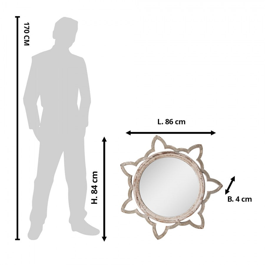 Lustro drewniane beżowe stylowe Maroko 86 cm Clayre Eef