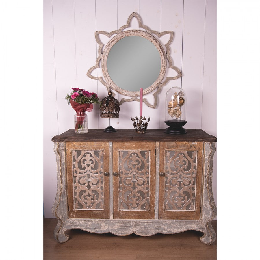 Lustro drewniane beżowe stylowe Maroko 86 cm Clayre Eef