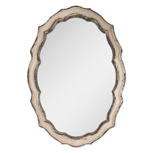 Drewniane lustro Brokante beżowe 75 cm Clayre Eef