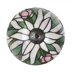 Lampa stołowa Tiffany 40 cm biurkowa szklana witrażowa różowa Clayre Eef