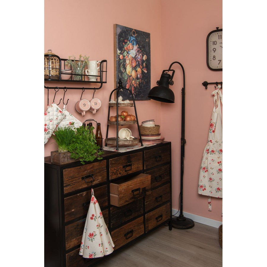 Lampa podłogowa industrialna czarna 59x27x189 cm Clayre & Eef