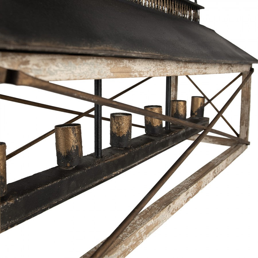 Lampa wisząca , żyrandol Latarnia podłużny rustykalny 99 cm Clayre Eef