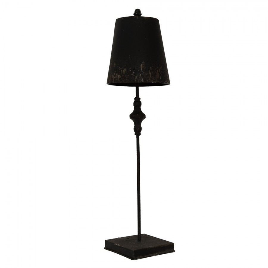 Lampa stołowa czarna żelazna w stylu rustykalnym 75 cm Clayre Eef