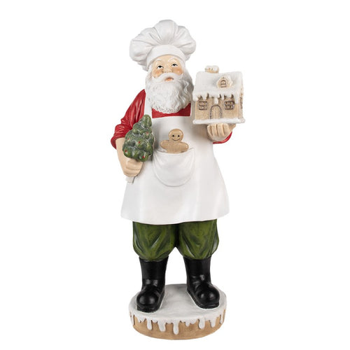 Figurka świętego Mikołaja kucharz 59 cm retro czerwony Clayre Eef