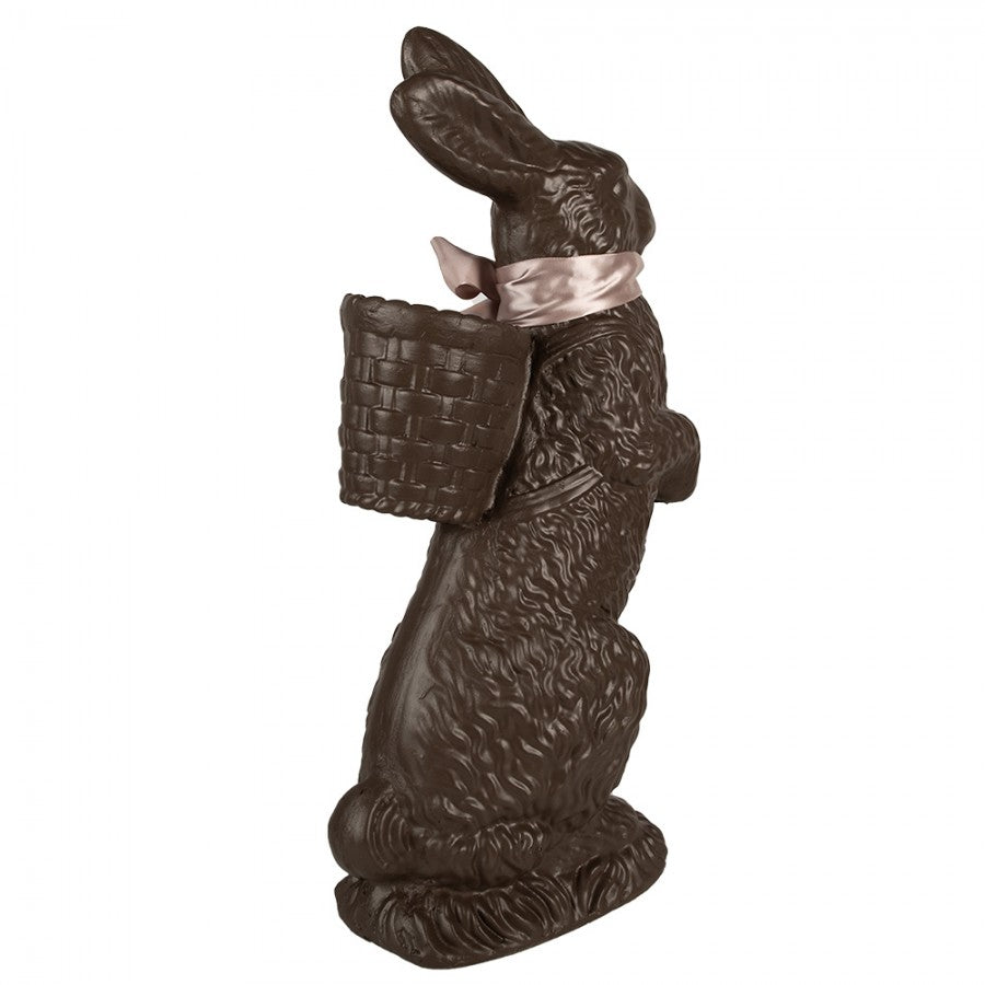 Figurka Królik 52 cm Brązowy z różową kokardką Clayre & Eef