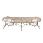 Ławka ogrodowa 157x55x48 cm Beżowa Metalowa