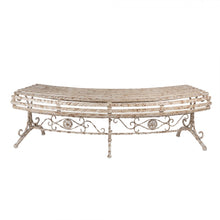 Załaduj obraz do przeglądarki galerii, Ławka ogrodowa 157x55x48 cm Beżowa Metalowa
