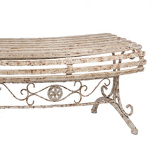 Załaduj obraz do przeglądarki galerii, Ławka ogrodowa 157x55x48 cm Beżowa Metalowa

