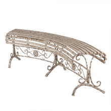 Załaduj obraz do przeglądarki galerii, Ławka ogrodowa 157x55x48 cm Beżowa Metalowa
