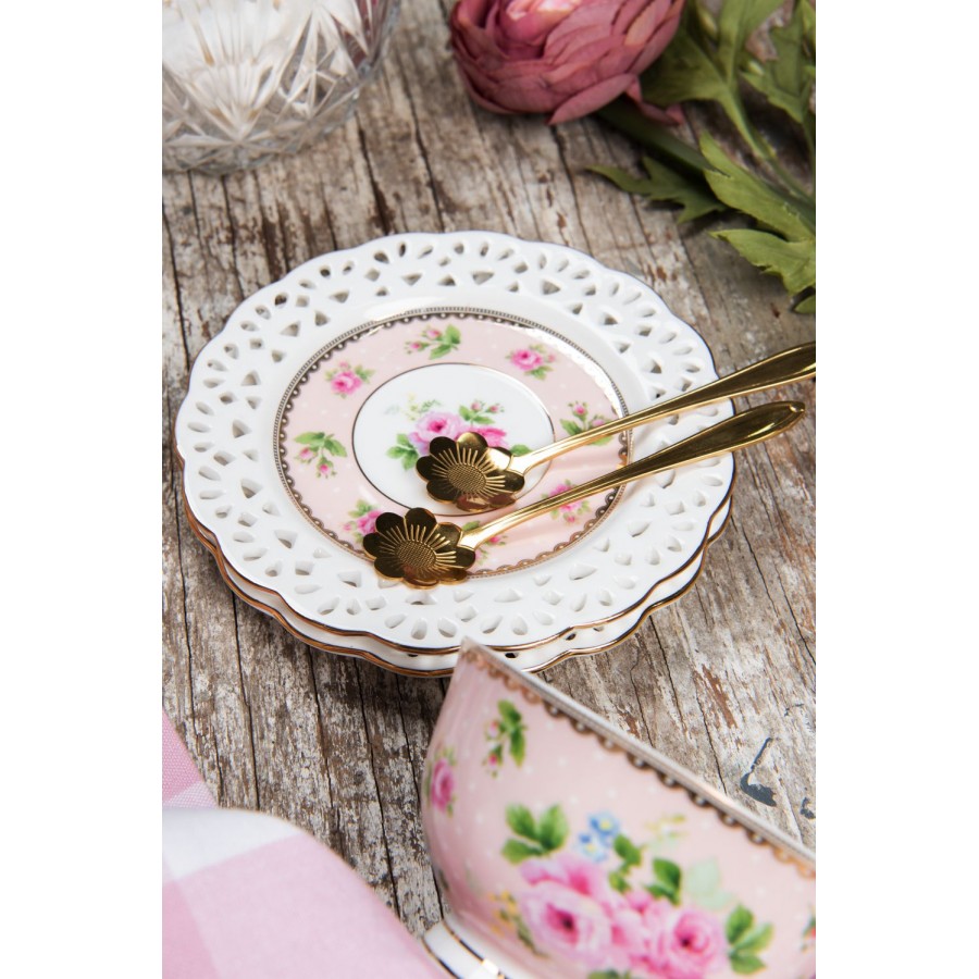 Łyżeczka deserowa kwiatek złota Clayre Eef