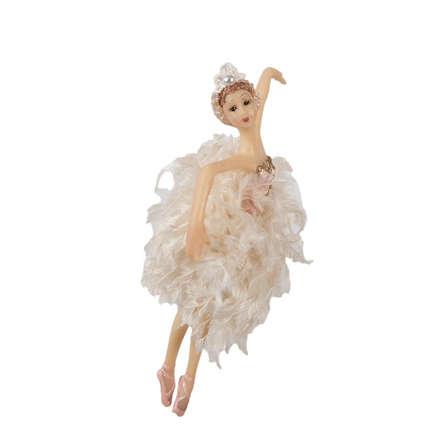 Ozdoba choinkowa tańcząca baletnica  15 cm różowo-beżowa Clayre Eef