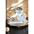 Figurka królik biały z miseczką leżący Clayre Eef