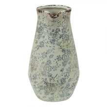 Załaduj obraz do przeglądarki galerii, Ceramiczny Dzban kamienny w szare kwiaty 25 cm retro Clayre Eef
