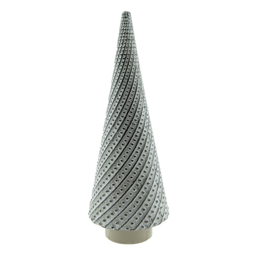 Porcelanowa choinka figurka świąteczna szara 22 cm Clayre Eef