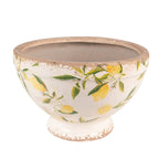 Doniczka kamienna cytryny 21 x 14 cm na nodze Clayre Eef