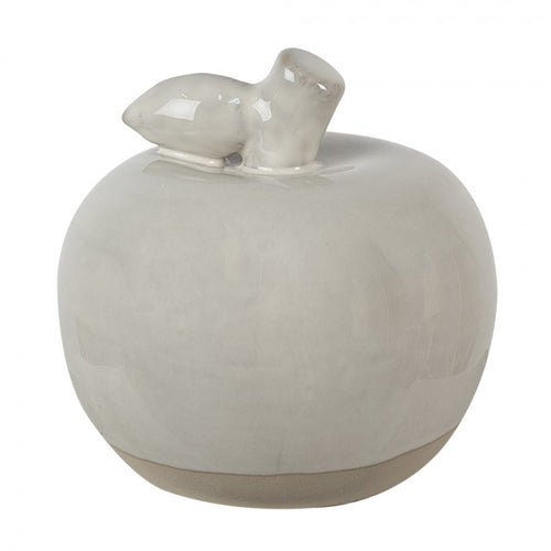 Figurka Jabłko dekoracyjne porcelanowe 13 cm beżowe Clayre Eef