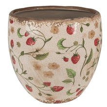 Załaduj obraz do przeglądarki galerii, Doniczka ceramiczna truskawki 18 cm L Clayre &amp; Eef
