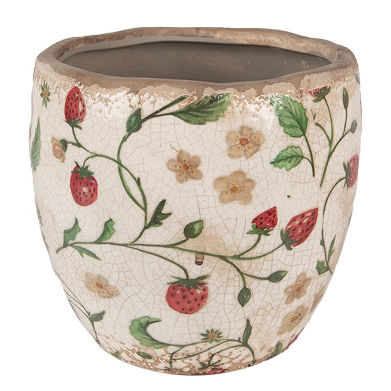 Doniczka ceramiczna truskawki 14 cm M Clayre & Eef