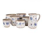 Doniczka ceramiczna niebieskie róże 20 x 15 cm retro Clayre Eef