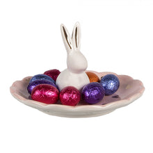 Załaduj obraz do przeglądarki galerii, Ceramiczna patera królik różowa w serduszka Clayre Eef
