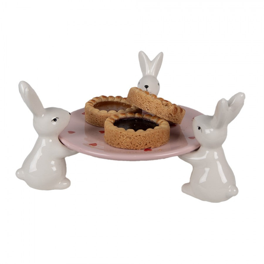 Patera ceramiczne króliczki w serduszka Clayre Eef
