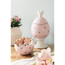 Załaduj obraz do przeglądarki galerii, Miseczka ozdobna ceramiczna w kształcie jajka w serduszka Clayre Eef
