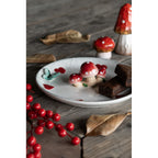Talerz dekoracyjny ceramiczny jesienne grzybki 21 cm Clayre & Eef
