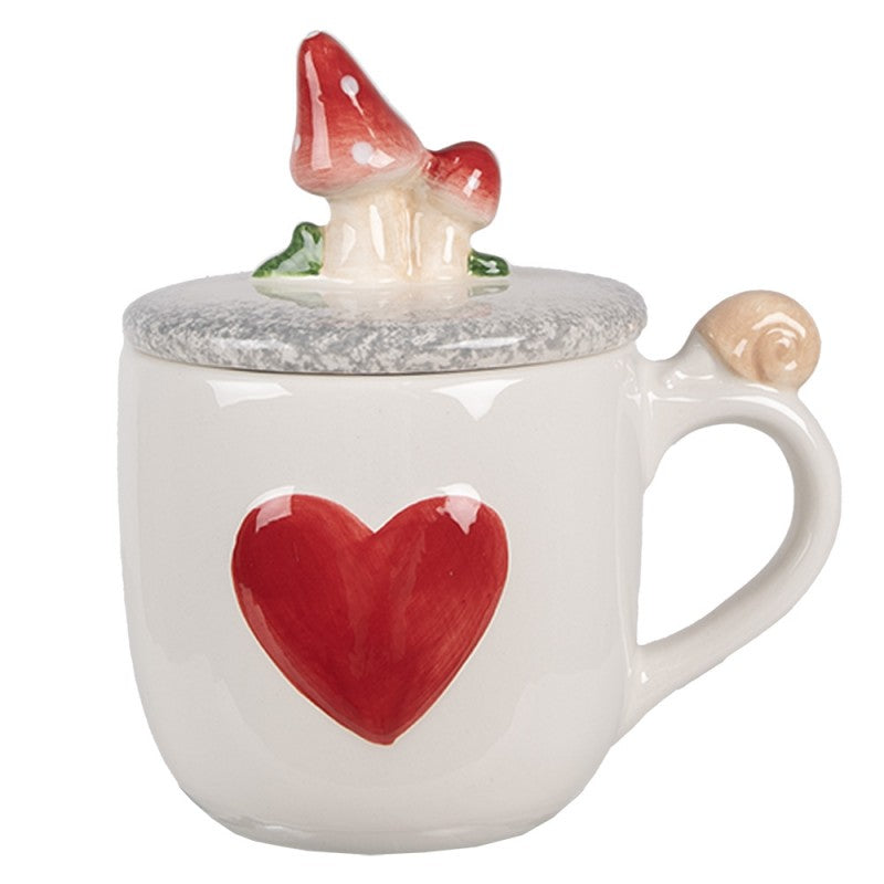 Kubek jesienny z pokrywką grzybki 400 ml do kawy Clayre & Eef