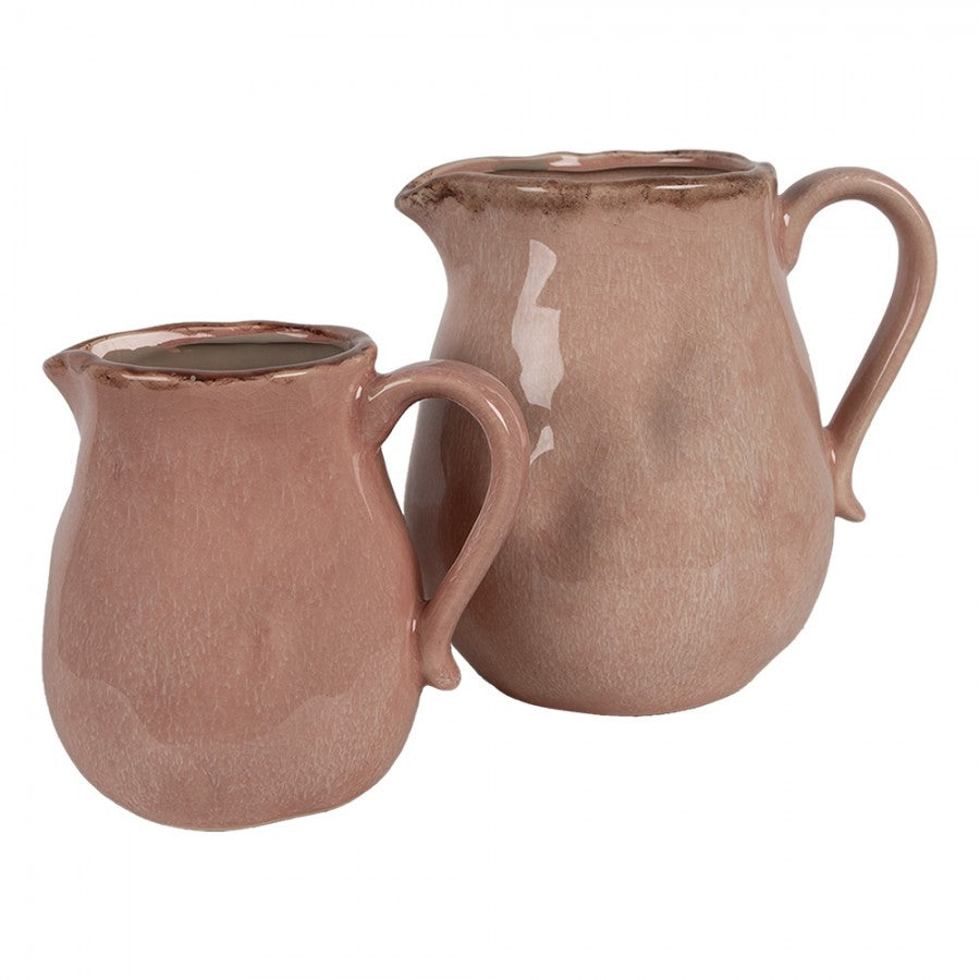 Dzbanek , wazon kamienny różowy na kwiaty 20 cm Clayre Eef