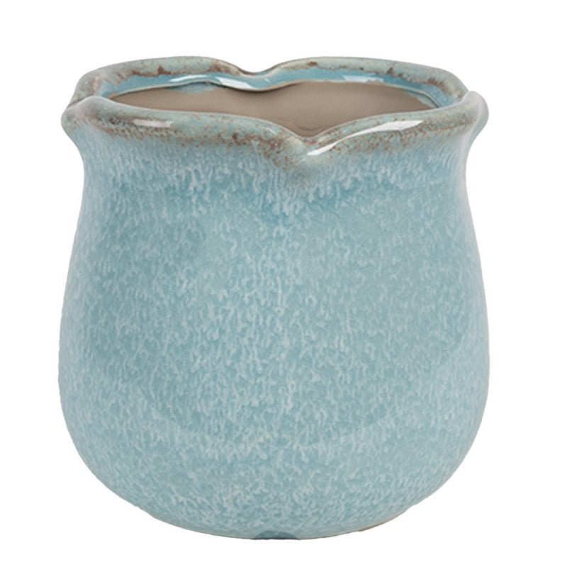 Doniczka ceramiczna niebieska 12 cm retro clayre Eef