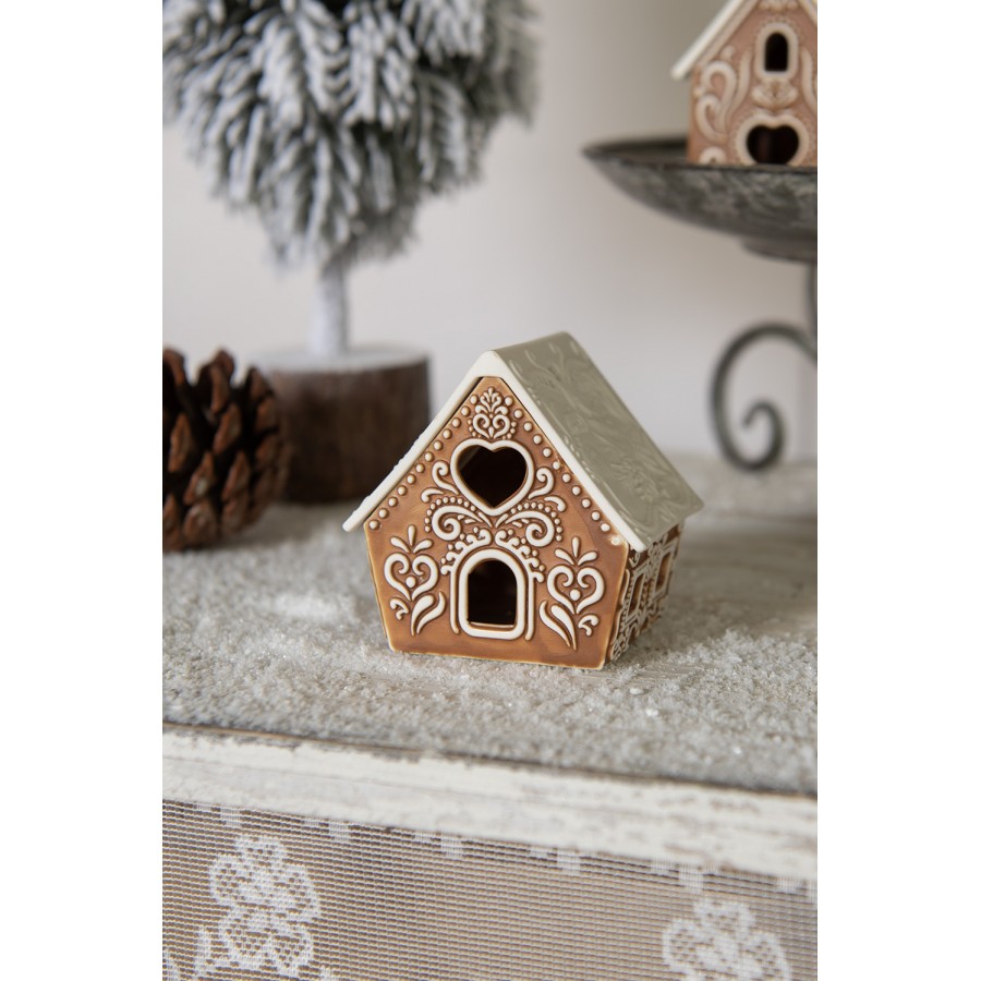 Domek ceramiczny z piernika lampion 8 cm Clayre & Eef