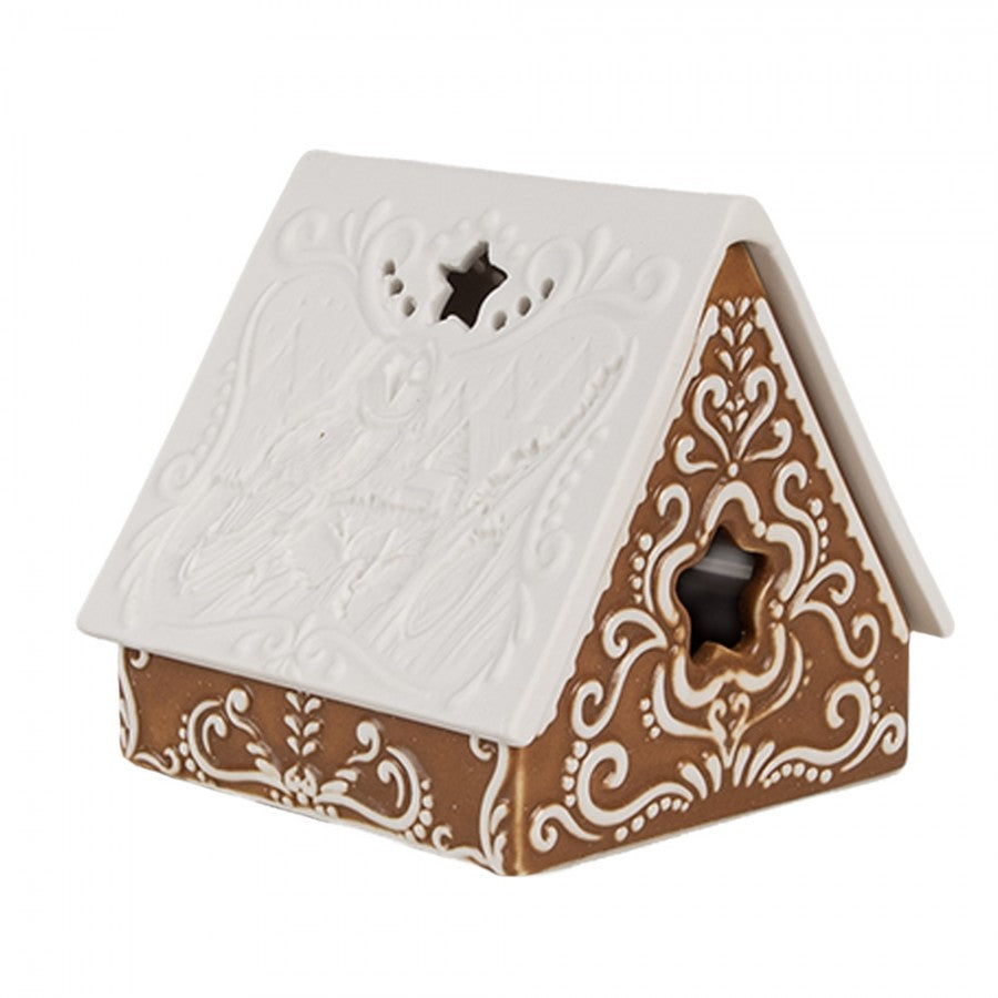 Domek ceramiczny z piernika lampion 8 x 8 cm Clayre & Eef
