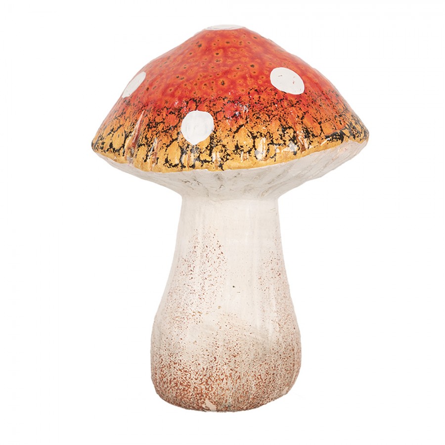 Dekoracyjny ceramicznay grzybek 12 cm czerwony figurka Clayre & Eef