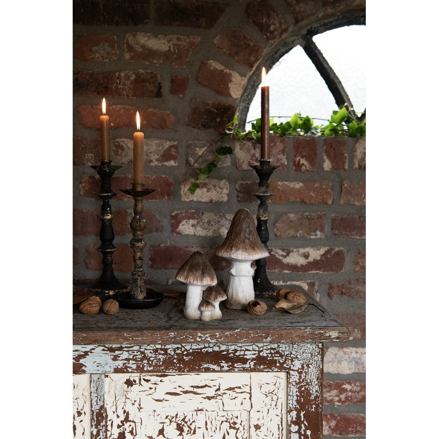 Grzybek dekoracyjny brązowo - biały  12 x 22 cm Clayre & Eef