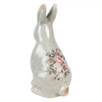 Figurka kamienna królik szary w kwiaty 27 cm Clayre & Eef