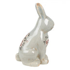 Figurka kamienna królik szary w kwiaty 27 cm Clayre & Eef