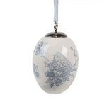 Ceramiczne jajko wielkanocne w niebieskie wzory 8 cm Clayre & Eef