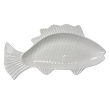 Załaduj obraz do przeglądarki galerii, Talerz w kształcie ryby ceramiczny , patera biały Clayre Eef

