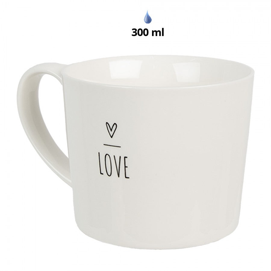 Kubek ceramiczny biały serce 300 ml Love Clayre & Eef