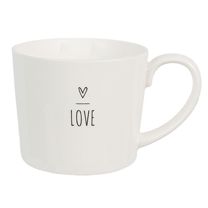 Kubek ceramiczny biały serce 300 ml Love Clayre & Eef