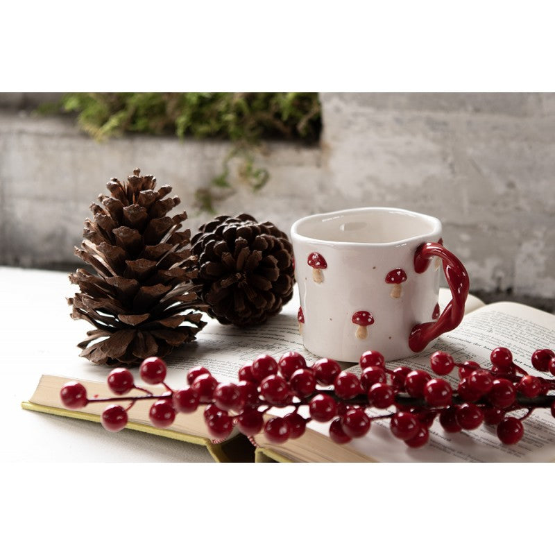 Kubek ceramiczny jesienne grzybki do herbaty 200 ml Clayre & Eef