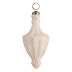 Bombka szklana świąteczna 9 cm retro kremowo złota vintage Clayre Eef