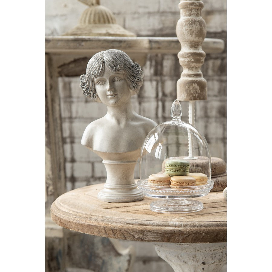 Szklana bomboniera , patera z kloszem  17 cm Clayre Eef