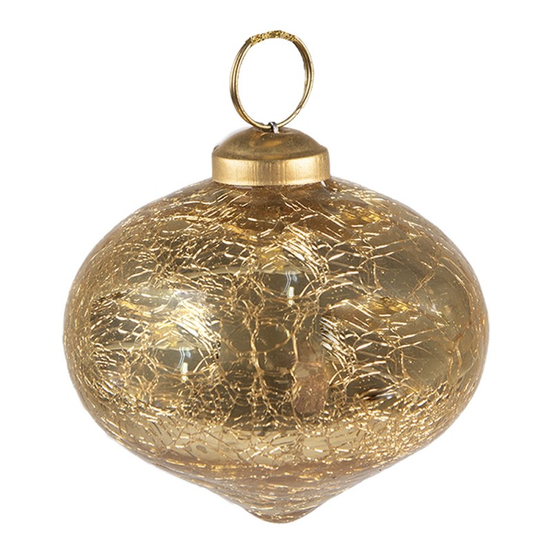 Bombka szklana bożonarodzeniowa 7 cm vintage złota Clayre Eef