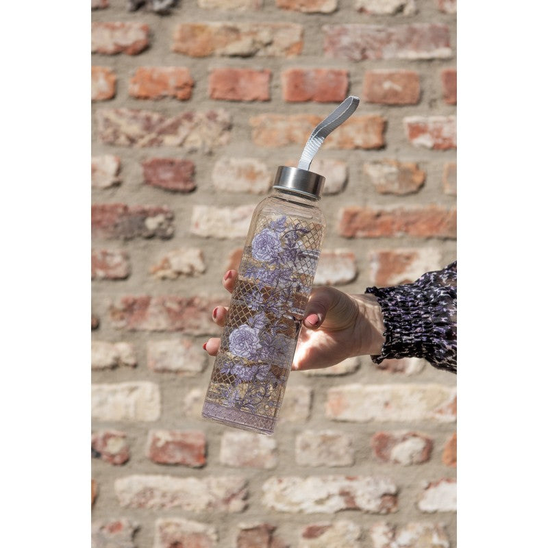 Szklana butelka , bidon kwiaty vintage do wody 650 ml Clayre Eef