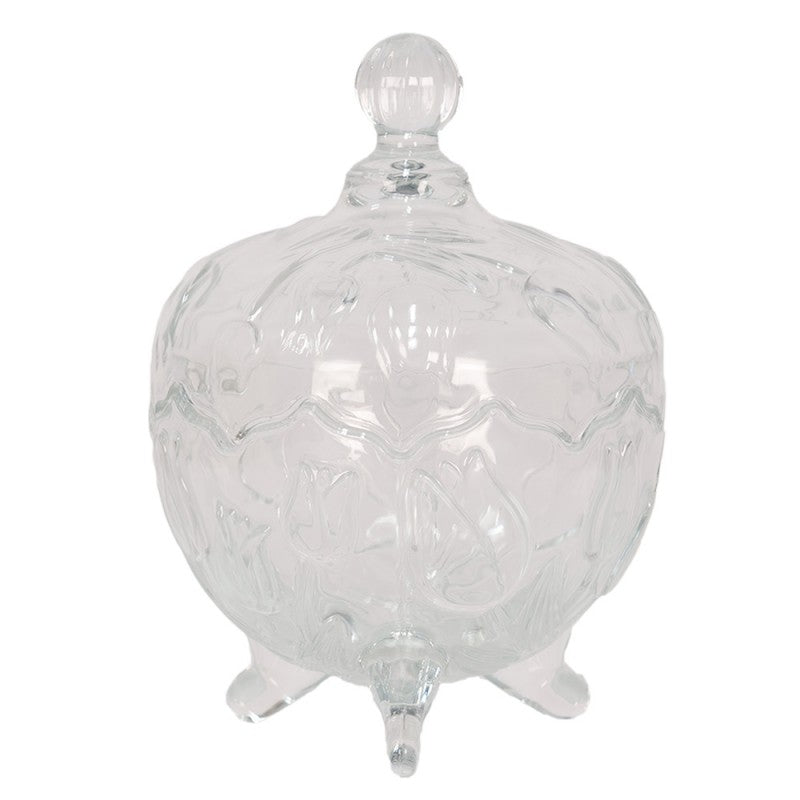 Szklana bomboniera 15 x 20 cm retro Clayre Eef