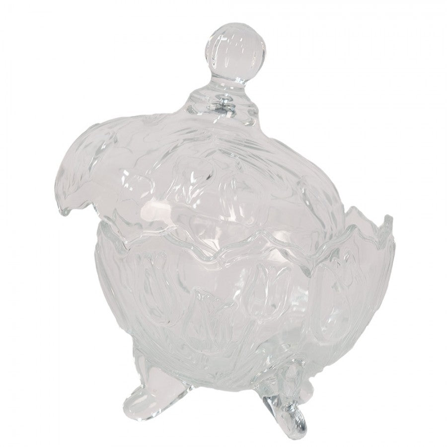 Szklana bomboniera 15 x 20 cm retro Clayre Eef