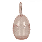 Szklane jajko pojemnik bomboniera z uszami królika pudrowy róż retro Clayre Eef