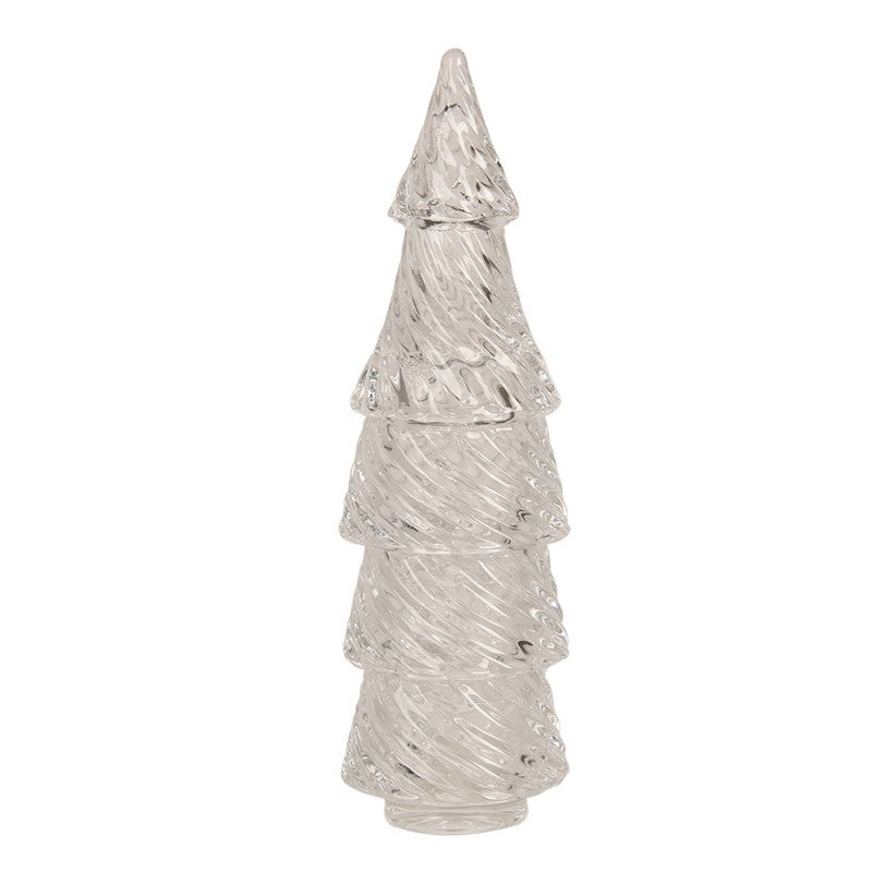 Szklany pojemnik choinka 24 cm do przechowywania Clayre & Eef