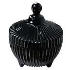 Szklany czarny  pojemnik , cukiernica retro 9 x 12 cm Clayre & Eef